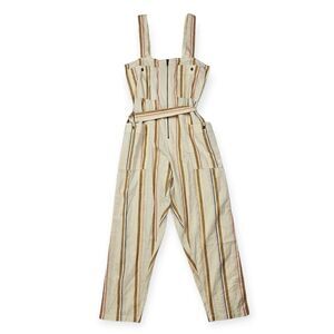 Billabong Sandy Toes‎ Striped Jumpsuit Romper Women's Size Small